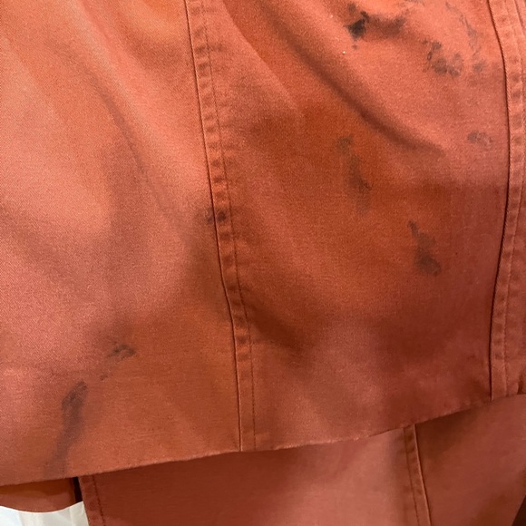 COPY - Toccin X RTR Brown Trench Wrap Dress sz. 12 $425 Flaw/Stains - Picture 7 of 8